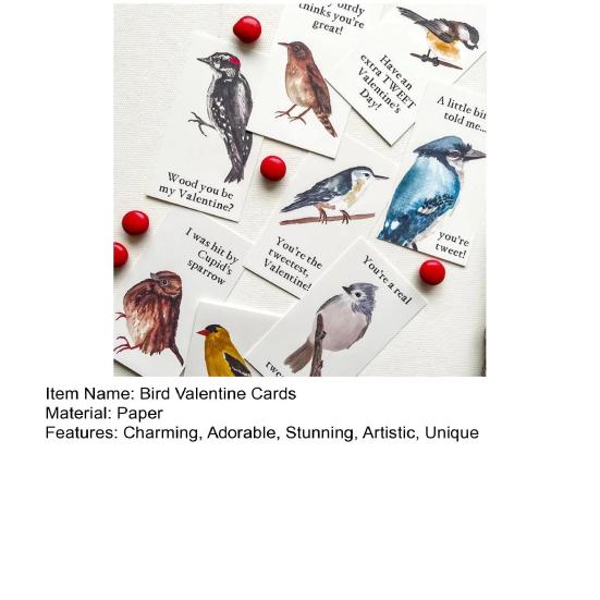 8 st Fågel Alla hjärtans dag-kort Söta Hälsningskort med Fågeltema för Fågelfantaster Unika Fågelpar-kort Jubileum Alla hjärtans dag-present till Honom Hennes