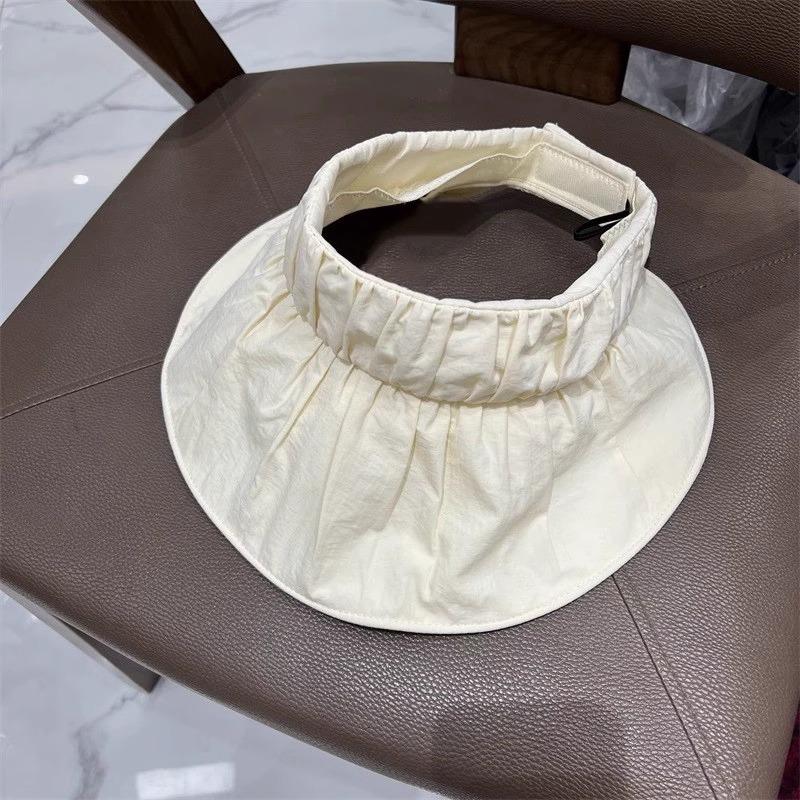 

Плиссированная шляпа с широкими полями для защиты от солнца, с открытым верхом, модная, может быть свернута, портативная, для путешествий, летняя, для улицы, от солнца one size fits all