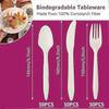 Biodegradable Bagasse Tableware Set, 250 Pieces, Includes Plates and Cutlery, Eco-Friendly Disposable Dinnerware Solution