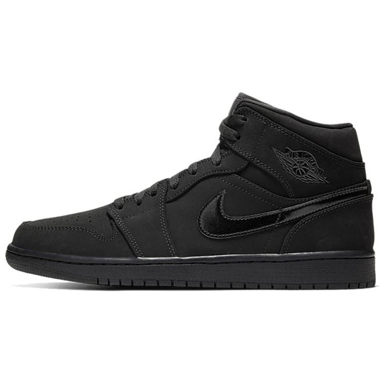 New Jordan 1 Mid Triple Black 2020 554724-056