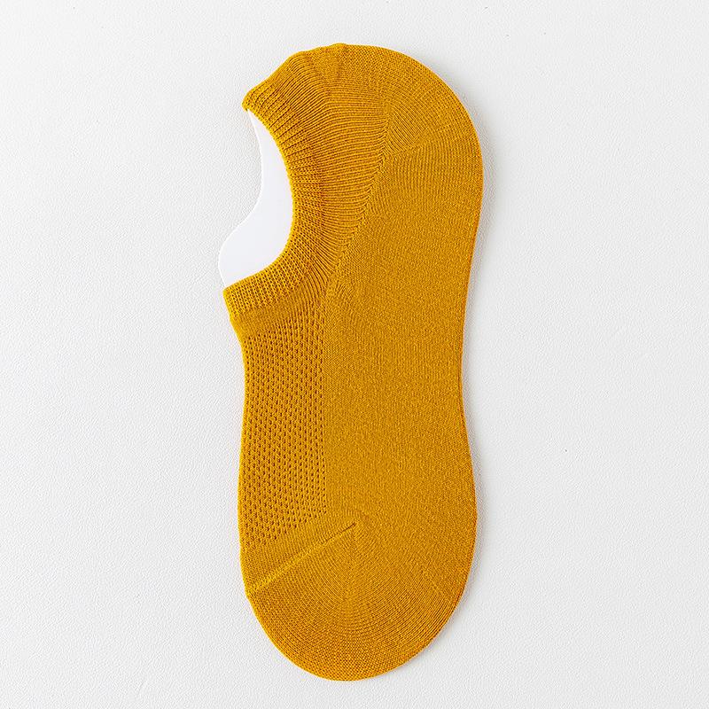 Men's Boat Socks, Solid-color Cotton Socks, Summer Shallow-mouthed Short Socks, Thin Mesh, Antibacterial and Deodorizing Solid-color Invisible Socks