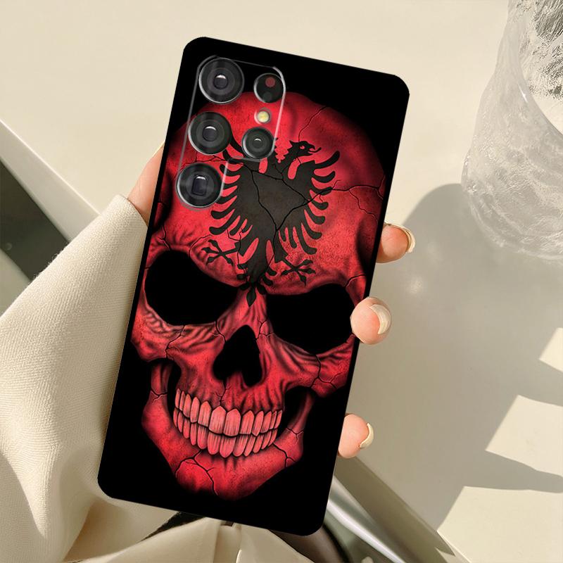 Albanian Flag Eagle For Samsung Galaxy S21 S22 Ultra Note 20 S8 S9 S10 Plus Note 10 Plus S20 FE Phone Cover