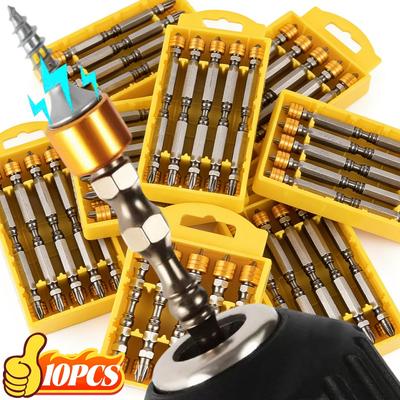 10/1PCS PH2 Magnetic Screwdriver Bits Phillips Hexagonal Shank with Magnet Rings for Electric Screwdriver Plasterboard Drywall