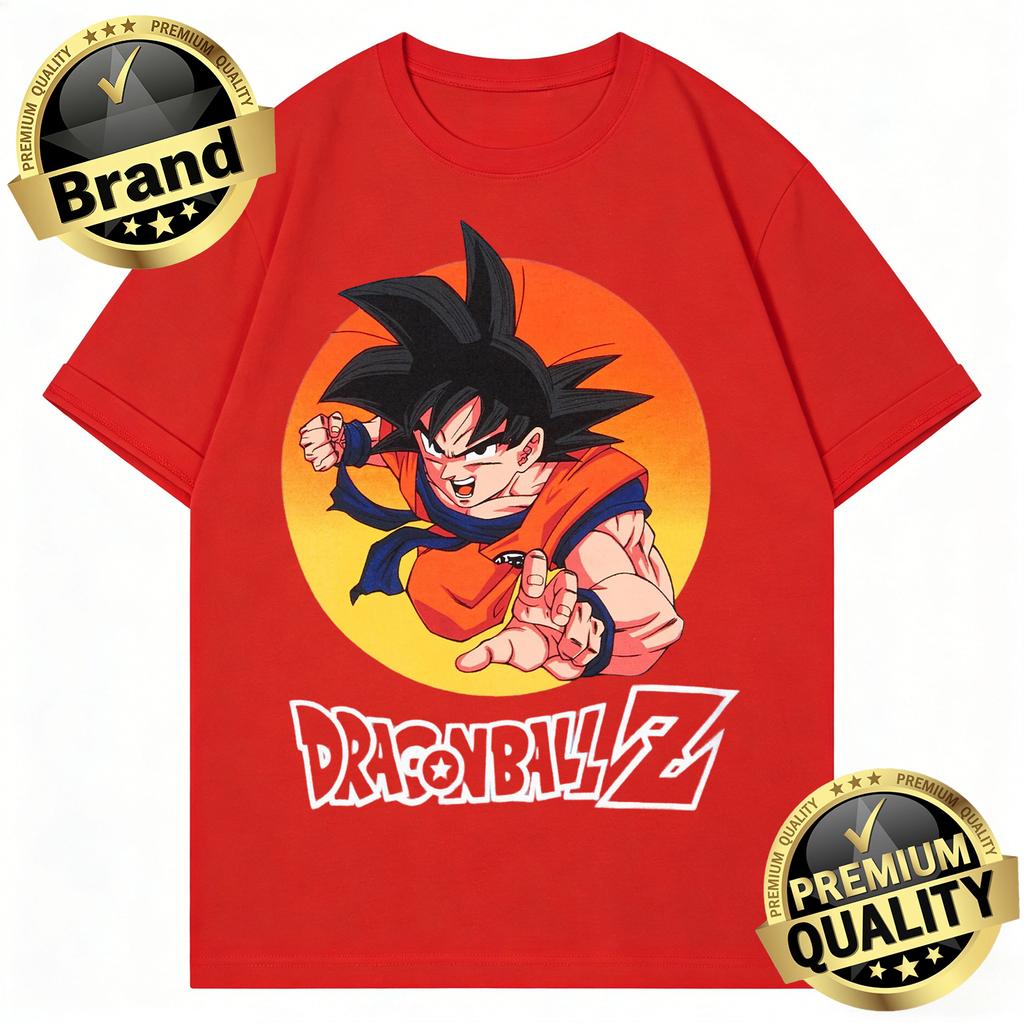 Dragon Ball Trendy Hot Items 2026 Summer Retro Mens Printed TShirt Goku Action Pose Design Oversized UnisexKids Streetwear