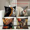 Stylish Women'S Face Printed 2D Cushion Pillow Covers Polyester Pillowcase, Sofa Decorative Cushion Cov Headboard Pillow