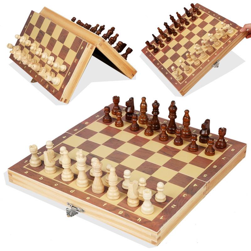 Children's Wooden Chess Board Game - Educational and Early Learning Toy for All Ages