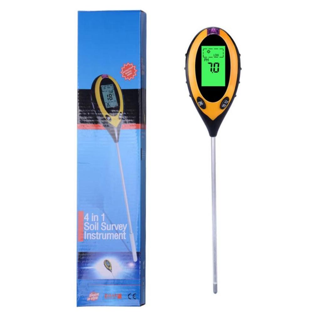 

4-in-1 Soil Ph Meter Portable Lcd Screen Soil Acidity Temperature Humidity Sunlight Tester For Gardening Farming Soil meter (without battery)#1