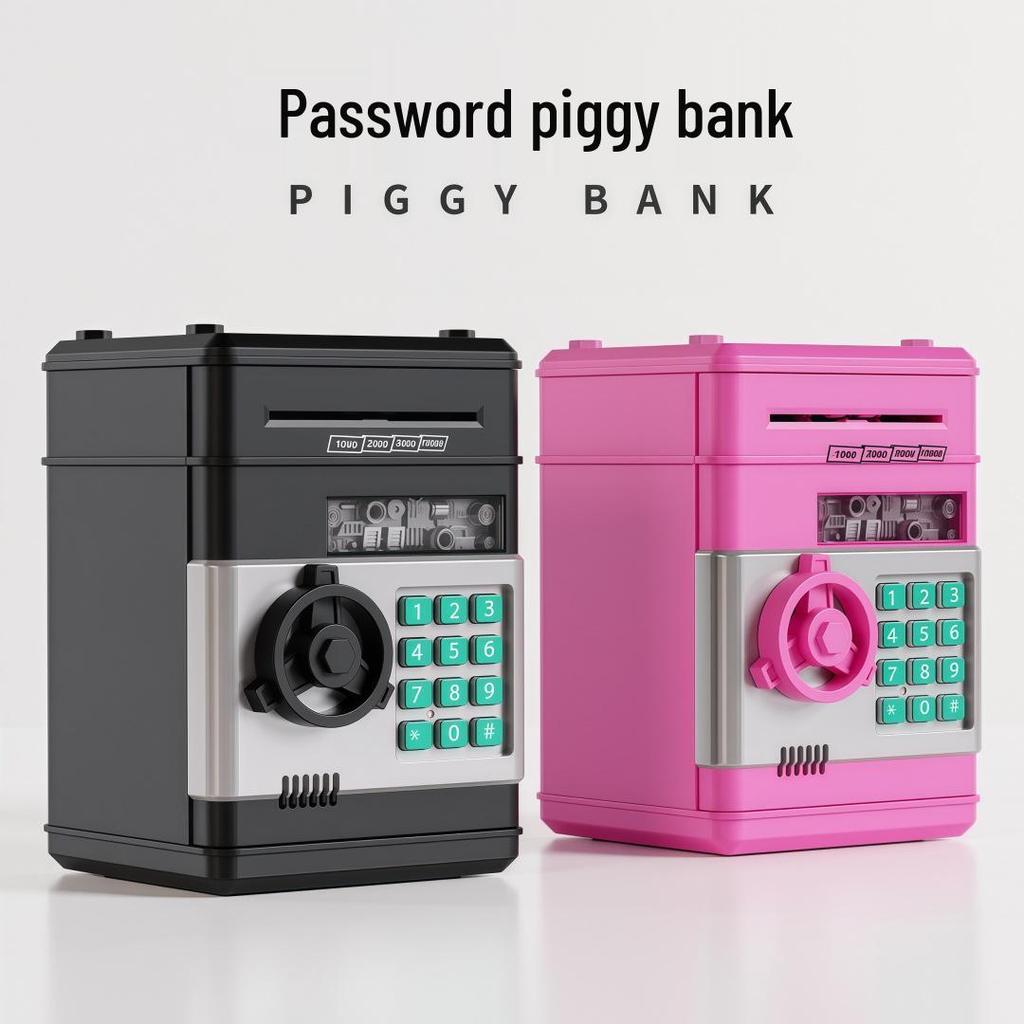 Smart Piggy Bank: Automatic Money Rolling, Fingerprint Lock, Sound & Light Features for Kids