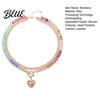 Colorful Bead Necklace Beaded Layered Women Heart Pendant Choker Lead-free