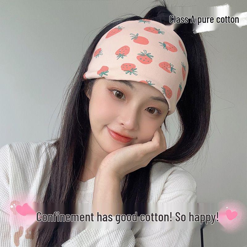Breathable Maternity Headscarf: Cute, Cotton, Sweat-Absorbent Wide-Brim Hat for Spring/Summer