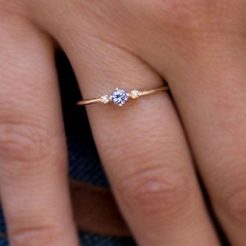 Beautifully Crafted 4 In 1 Set Of Womens Gold Plated Zircon Gemstone Rings