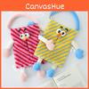 Cartoon Monster Hanging Tissue Box With Plush Fabric Decorative Storage For Kids Room