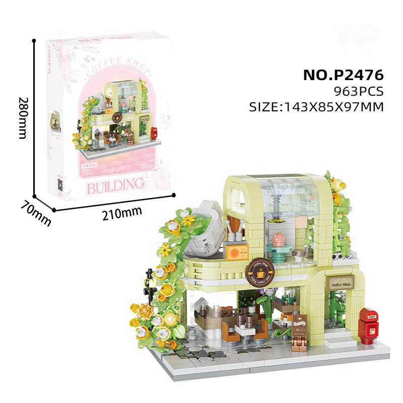 Bouquet Blumenladen Moc Baustein Straßenansicht Mini-Bausteine Bauklötze Stadtladen Partikel-Baustein-Set für Erwachsene