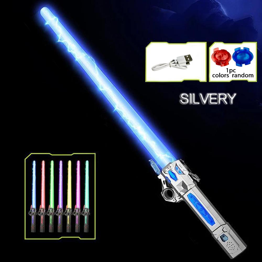 Jucării Espadă Colorate Strălucitoare pentru Copii Espadă Laser Muzicală Telescopică 2-în-1 Rotație Decompresie, Recuzită de Halloween