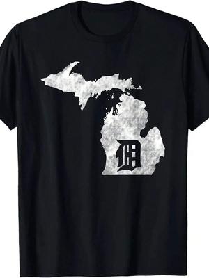 Detroit Michigan City West D Glove TShirt 100 Cotton ONeck Short Sleeve Summer Casual Mens Tshirt Streetwear