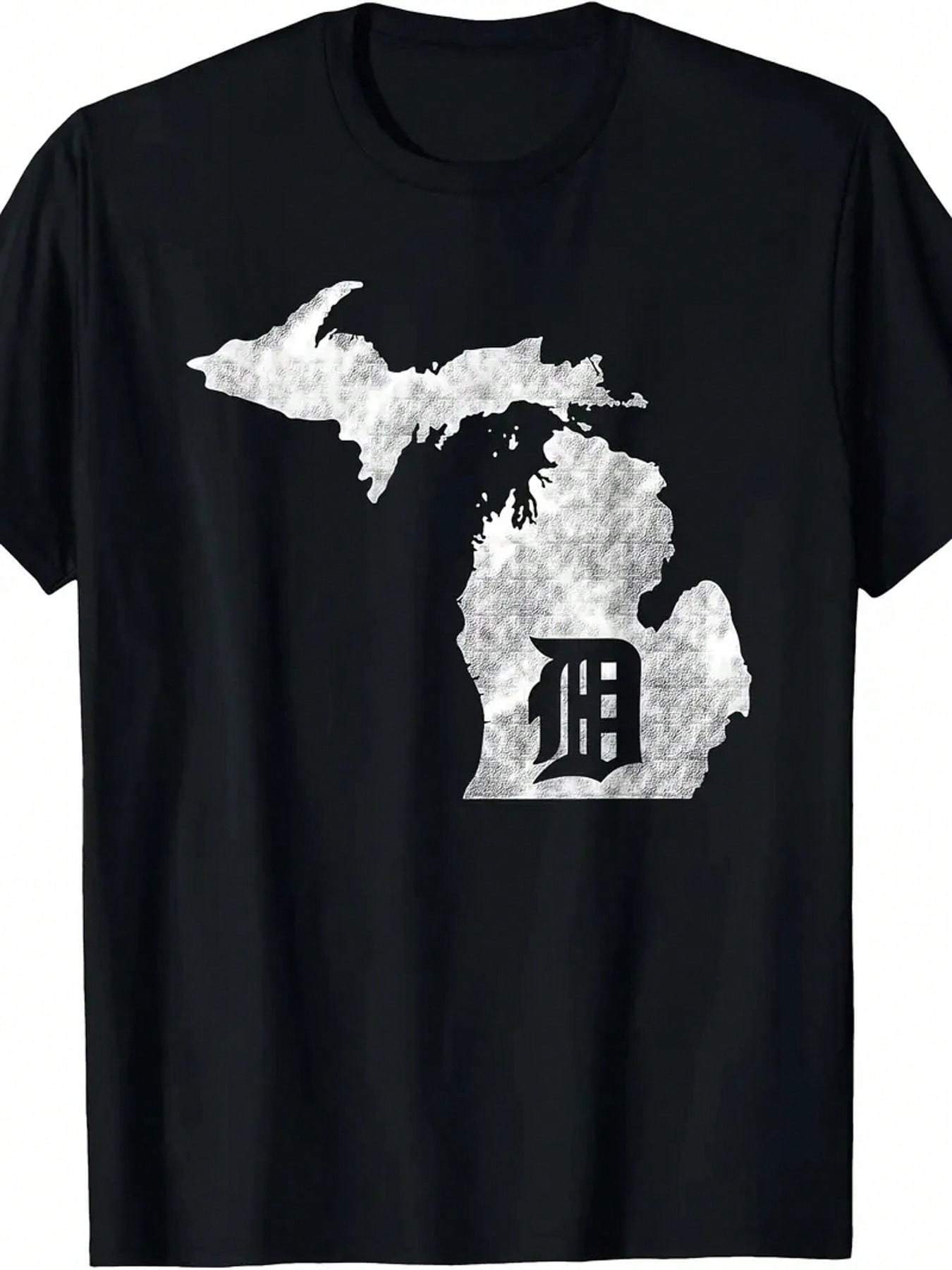

Detroit Michigan City West D Glove TShirt 100 Cotton ONeck Short Sleeve Summer Casual Mens Tshirt Streetwear 4XL