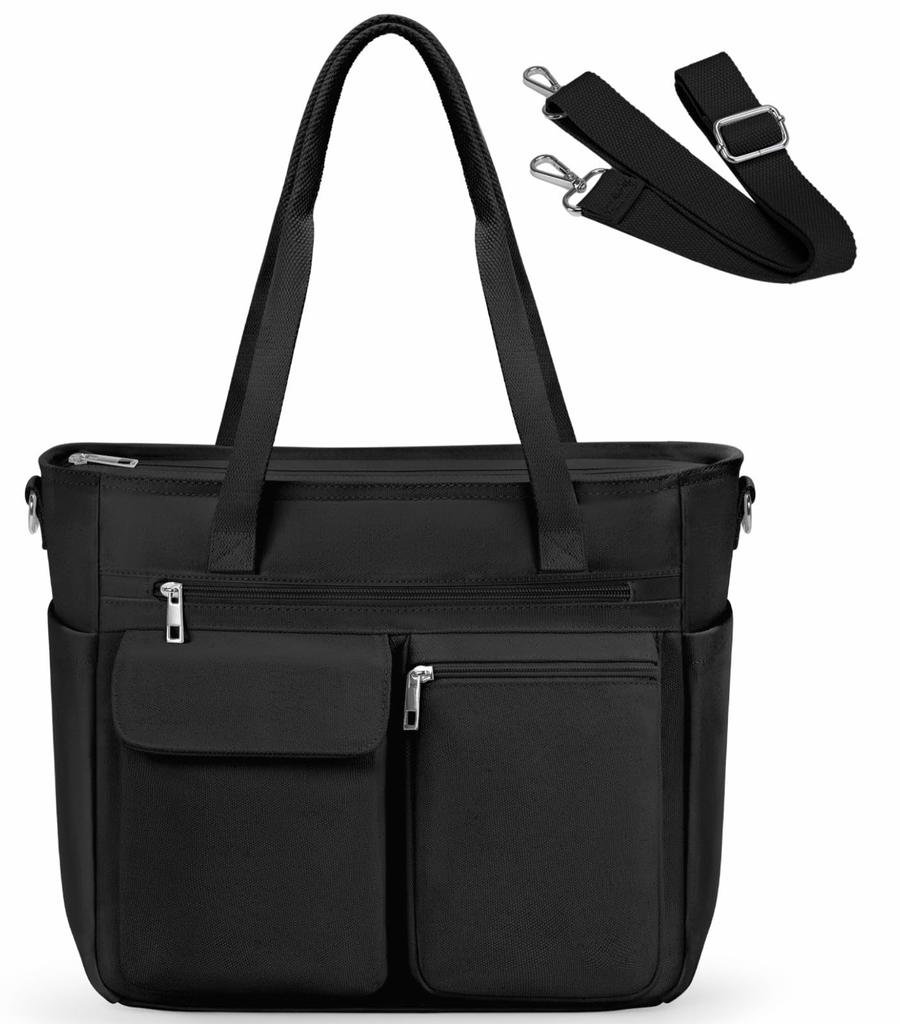 Dakuly Tote Bag for Men and Large with Shoulder Perfect for and Black Women, Canvas, Capacity, Strap, Commuting, School, Travel,