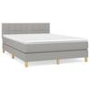 3140609 vidaXL Lit à sommier tapissier avec matelas Gris clair 140x190cm Tissu