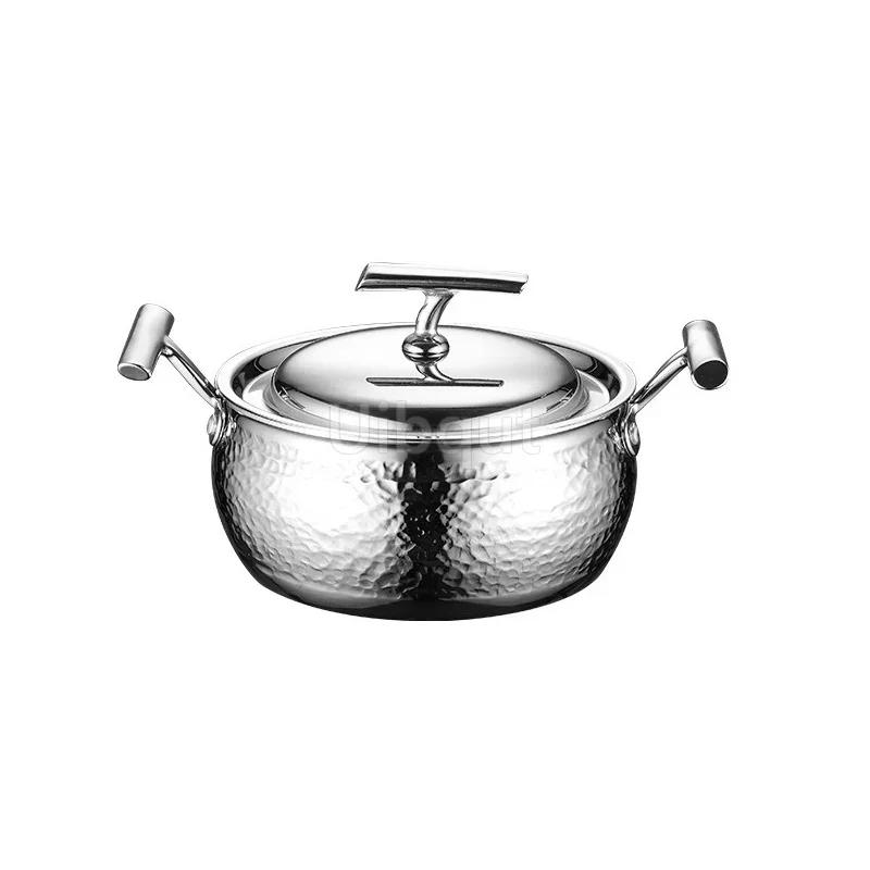 Commercial Inflatable Hotpot Special Pot for Induction Cooker Olla Thickened 304 Stainless Steel Single Person Small Hot Pot