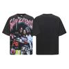 2025 Amerikanische trendige Marke Vall gewaschen alt bedrucktes kurzärmeliges Hip-Hop lockeres Streetwear-T-Shirt für Männer und Frauen