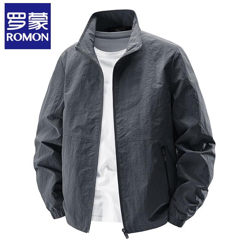 Romon Men s Stand-Collar Casual Jacket XL