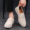 Męskie Klasyczne Retro Mokasyny Penny Loafers Skórzane Zamszowe Modne Męskie Wsuwane Buty Codzienne Męskie Buty Płaskie na Imprezę na Zewnątrz do Jazdy