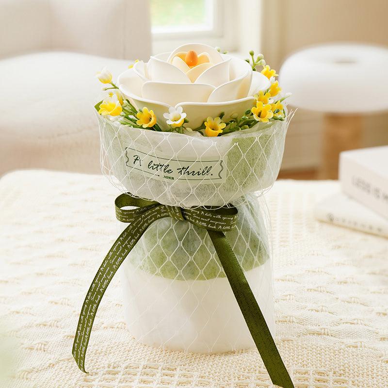 Robotime ROKR DIY Bouquet White Camellia 3D Puzzle Models DIY Flowers for Girlfriend Valentine's Day Gift AF011