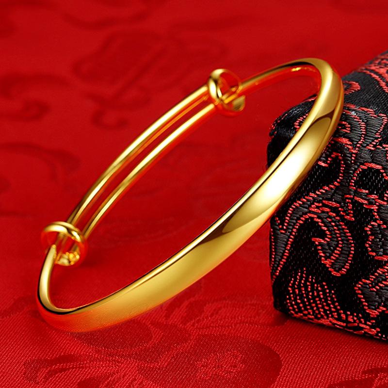 Gold Plated European Style Wide Oval Wedding Bracelet