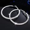 Elegant Big Circle Round Hoop Earrings Women Rhinestone Inlaid Wedding Jewelry