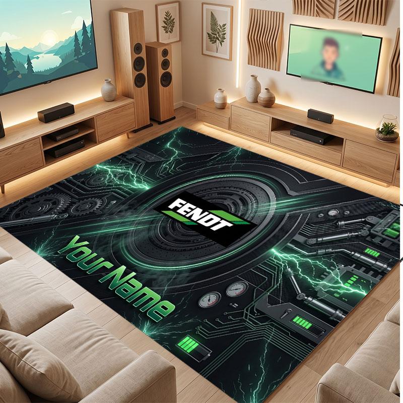 Tappeto in Cristallo Vellutato Personalizzato Fendt, Tappeto Morbido Antiscivolo con Testo Nome Personalizzato per Soggiorno Camera da Letto