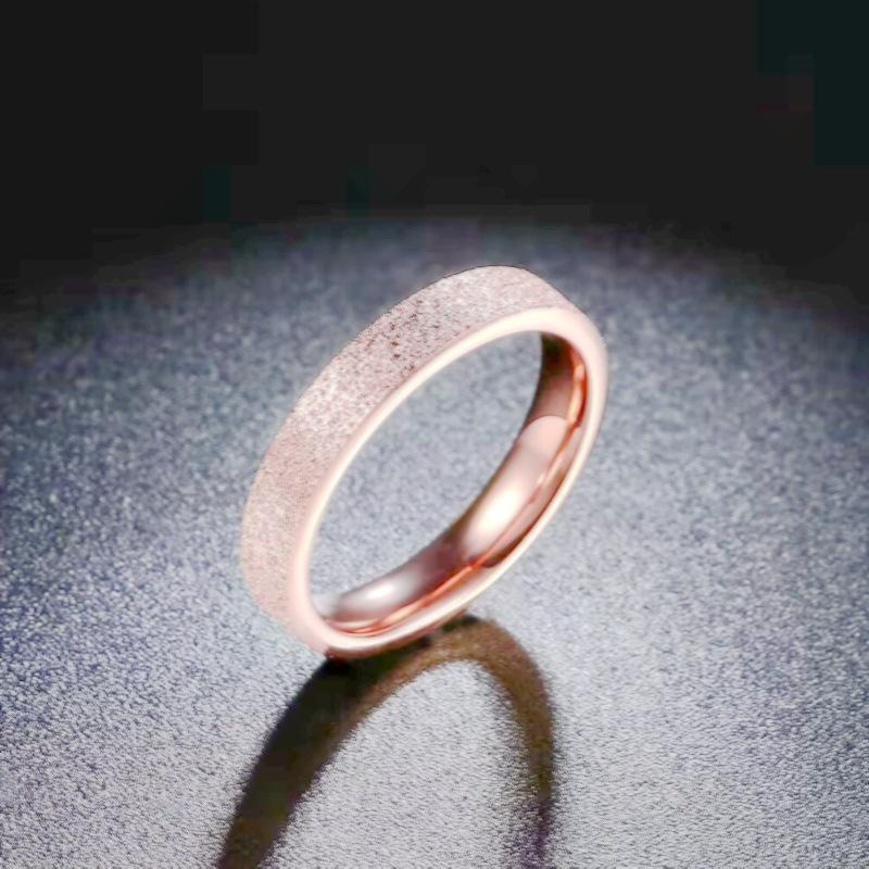 ins high-end fashion titanium steel matte ring women, light luxury niche poor rate ring hand jewelry