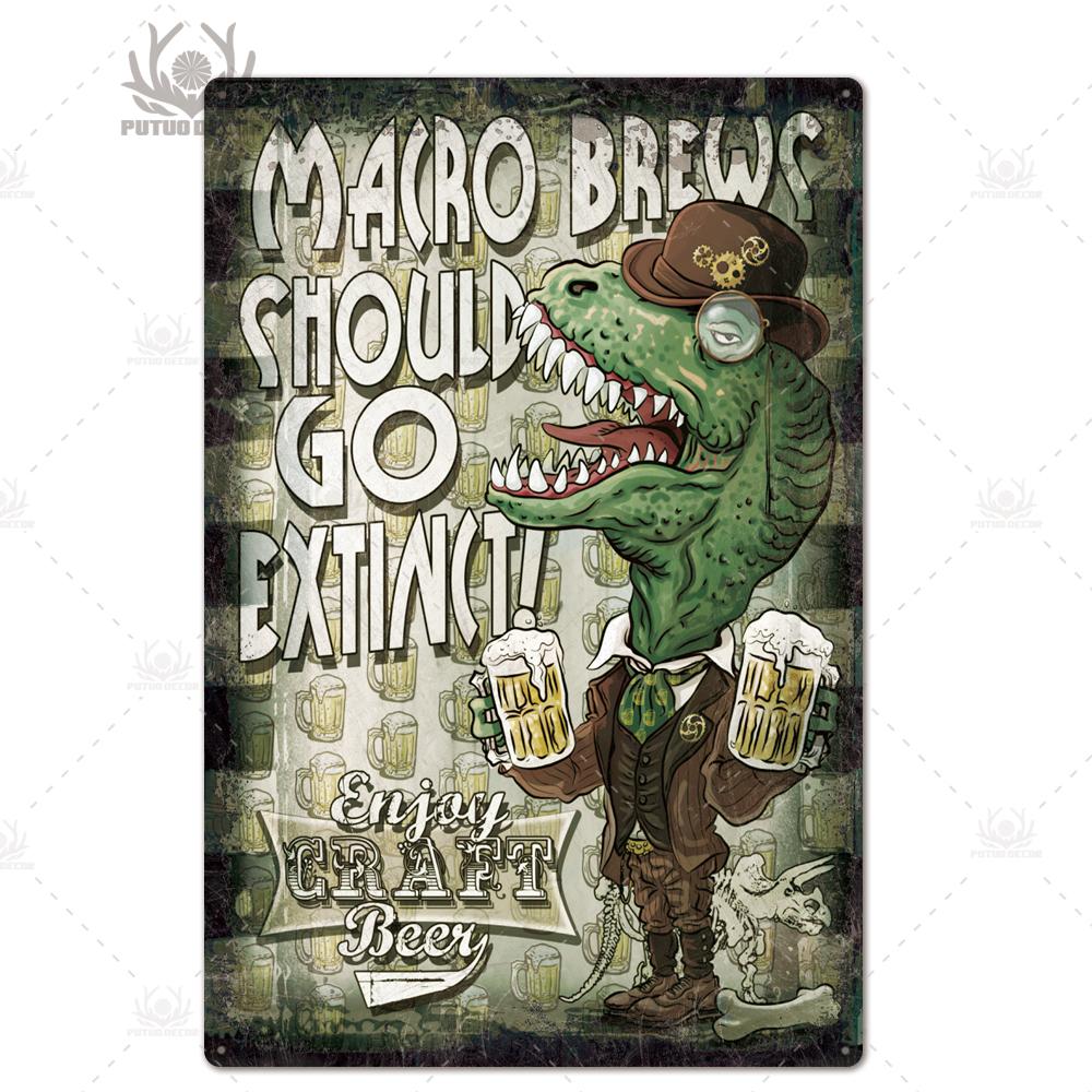 Putuo Decor Lustiges Bier Blechschild Plakette Metallschild Vintage Poster Wanddeko für Bar Pub Club Man Cave Retro Kunst Dekorativ