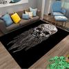 Viking Skull with Runes suitable as a non-slip mat for the living room or bedroom sofa