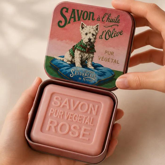 French Natural Signature Bar Soap Rose 100g (Tin) Housewarming Gift Newlywed Gift