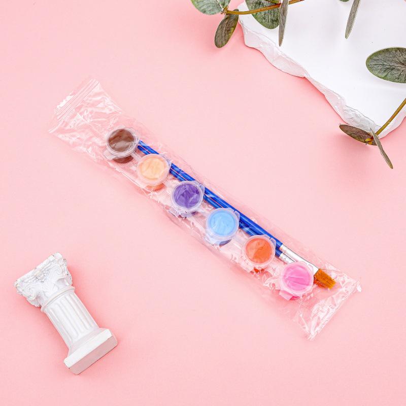 12-Color Acrylic Paint Strips with Plaster Doll for Kids DIY Graffiti, 3ml Each