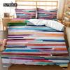 Moderne Geometrische Bettbezug Blau Weiß Gestreift Wellenförmige Kreise Polyester Bettwäsche Set Doppel Queen King Size