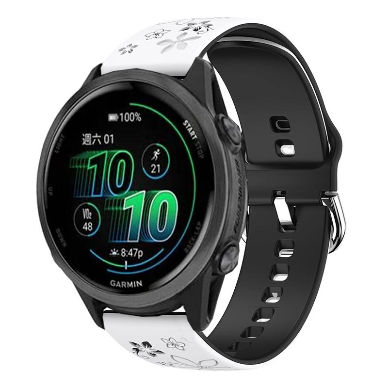 20mm Laser graviertes Silikonarmband Bequem für Garmin Vivoactive 6 Ersatzarmband für Forerunner 570 42MM
