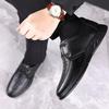 Leather Formal Men Dress Shoes Luxury Brand Soft Casual Shoes Breathable Mens Driving Shoes JZ-87094