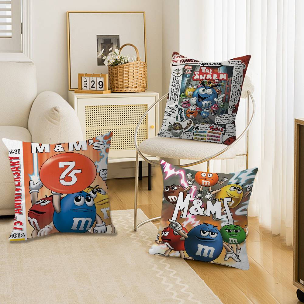 Candy M-Ms C-Chocolate M&M'S Pillow Cover Design Cushion Cover Decor Holiday Decorati