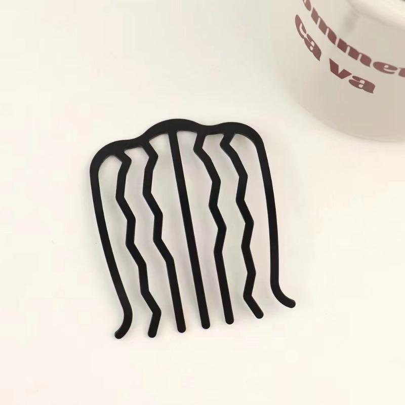 1Pc Black Metal Hair Fork Clip Salon Women Hairpins Combs Hairside Clips Side Combs Updo Sticks Hair Styling Tool Headwear