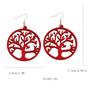Wooden laser-cut hollowed-out earrings with a unique and distinctive design sense - the Tree of Life earrings