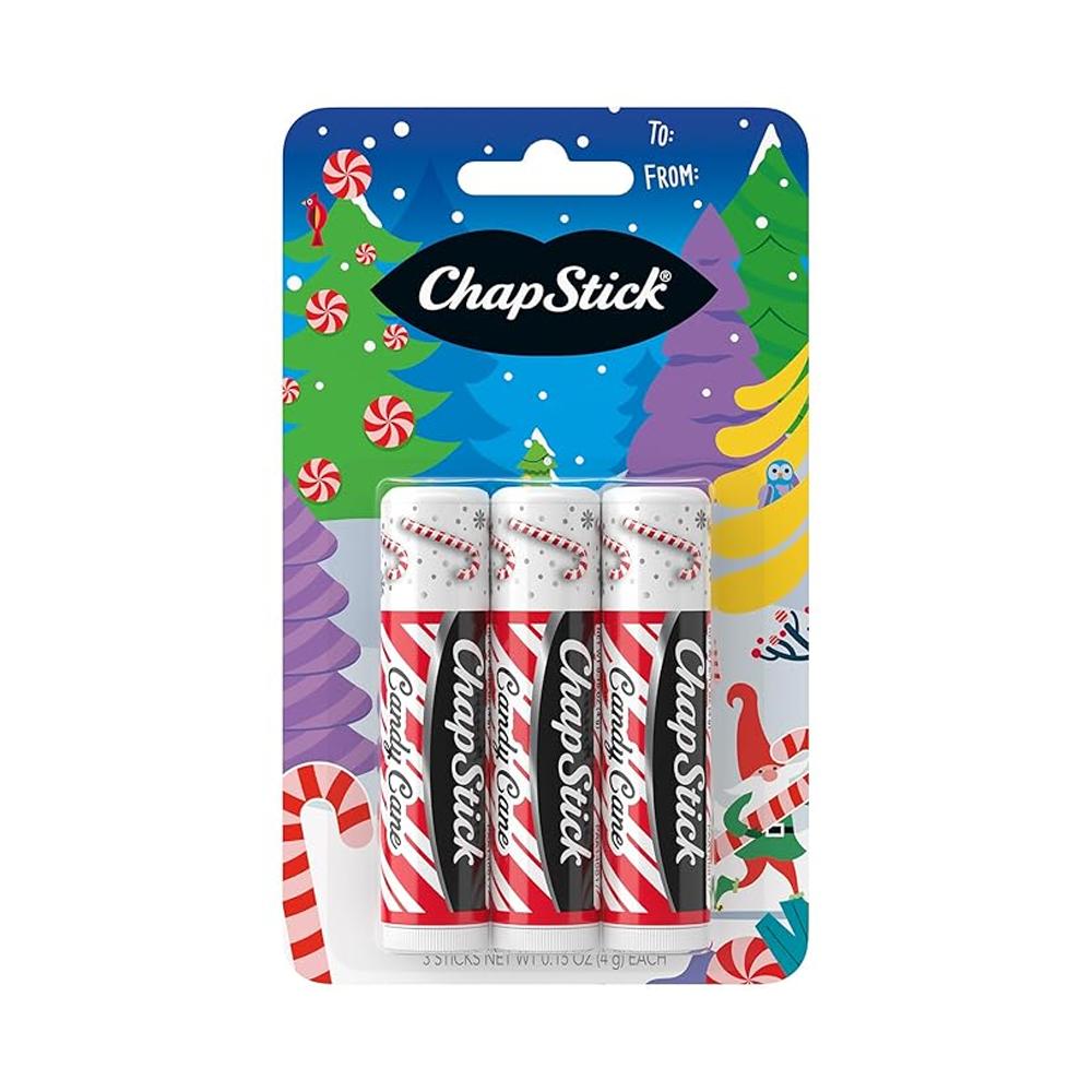 Nawilżający Balsam Do Ust Candy Cane Chapstick Świąteczny Zestaw 3 Sztuk