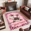 Pug Theme Crystal Velvet Floor Rug Personalized Custom Name Text Warm Carpet Home Decoration