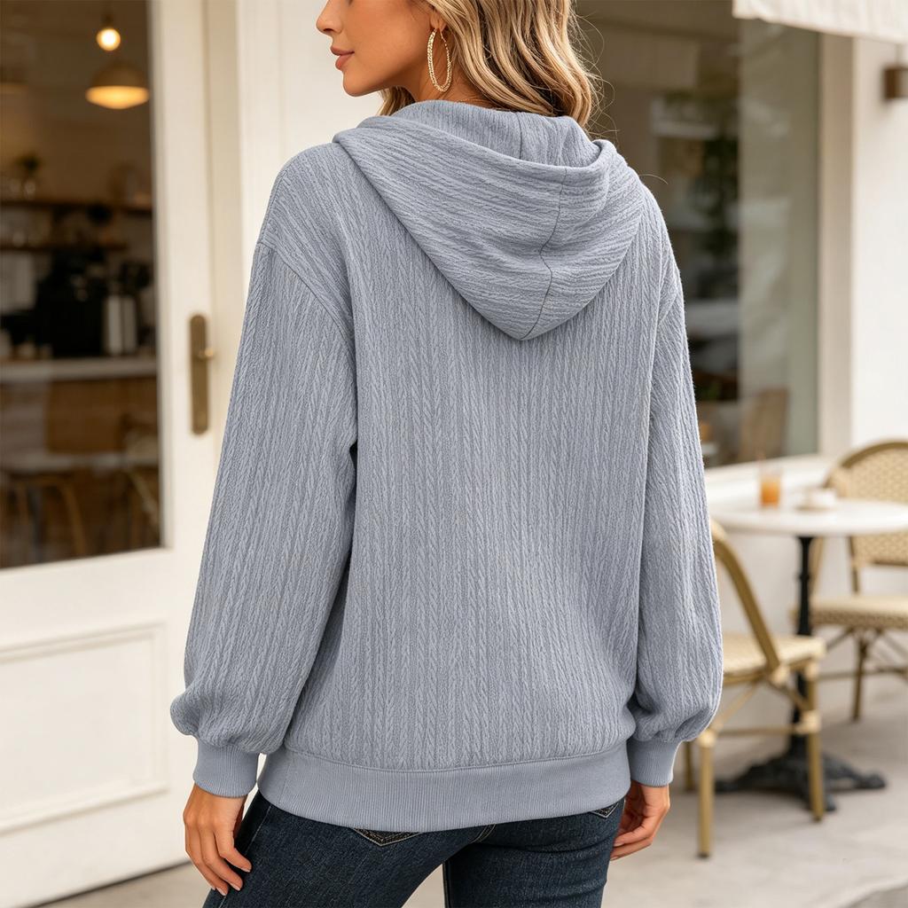 Women's Casual Hoodie Loose Fit Color Pullover