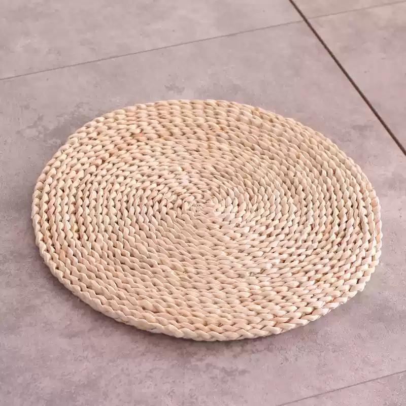 

Japanese Style Corn Husk, Futon, Grass Mat, Round Tatami Cushion on The Ground, Portable Cushion for Home Use, Meditation Mat