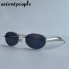 Steampunk Small Frame Oval Sunglasses Women  Luxury Brand Fashion Metal Sun Glasses For Ladies Vintage Driving Shades UV400