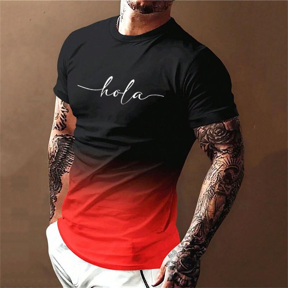 Hip Hop Fashion Letter 3d Printed Men's T-Shirt Creative Harajuku Short Sleeve Top Casual O Neck Sports Quick Drying Clothing