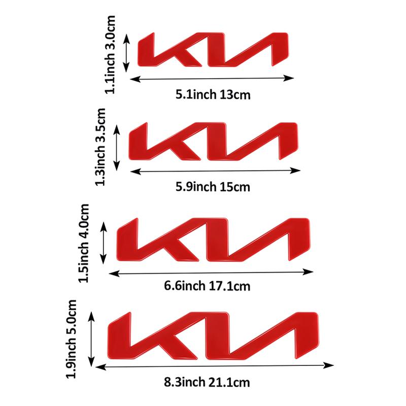 AABJA1 13cm 15cm 17.1cm 21.1cm Car Letter Front Head Hood Bonnet Emblem Rear Tail Bumper Trunk Sticker Badge Styling For KIA KN K5 K6