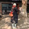 New long down cotton-padded clothes for women's winter fashion hooded knee-length thickened warm cotton-padded jacket