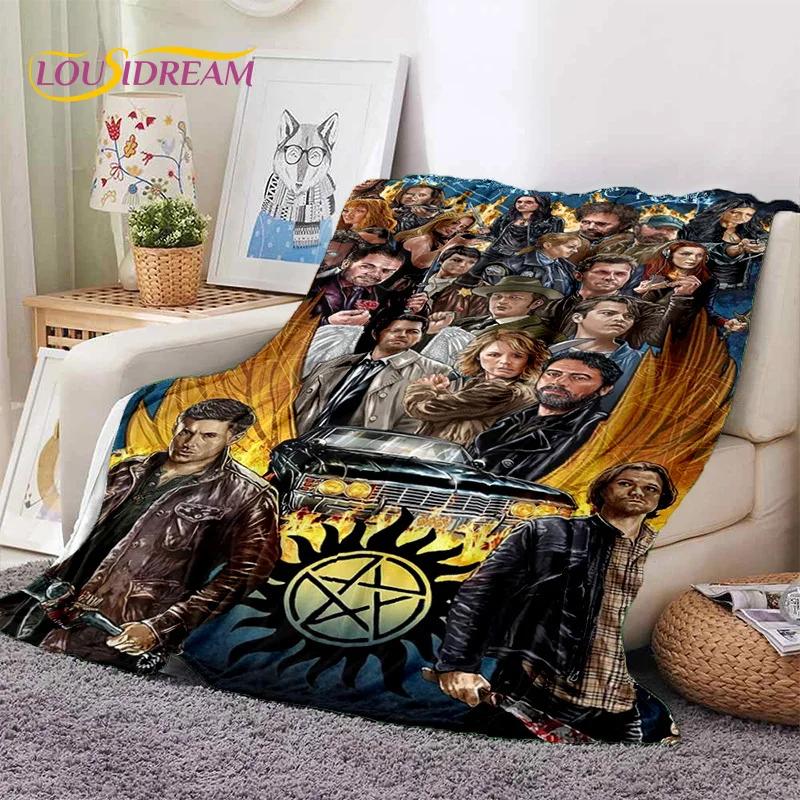 D Supernatural Dean Sam Soft Flannel Throw Blanket Cozy Picnic Bed Sofa Home Bedroom Gift